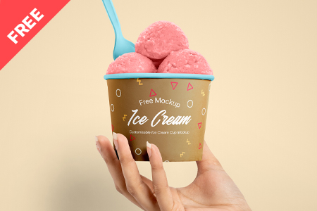 Free Ice Cream Cup Mockup