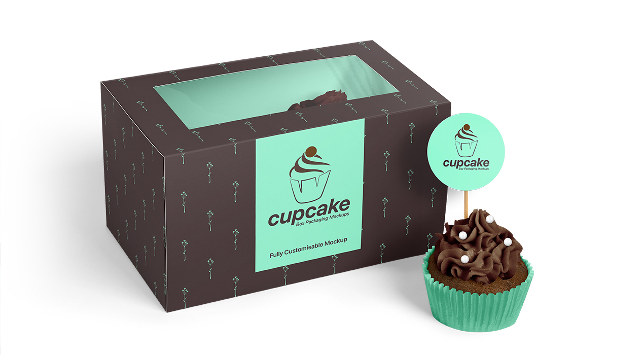 Cupcake Box Mockup