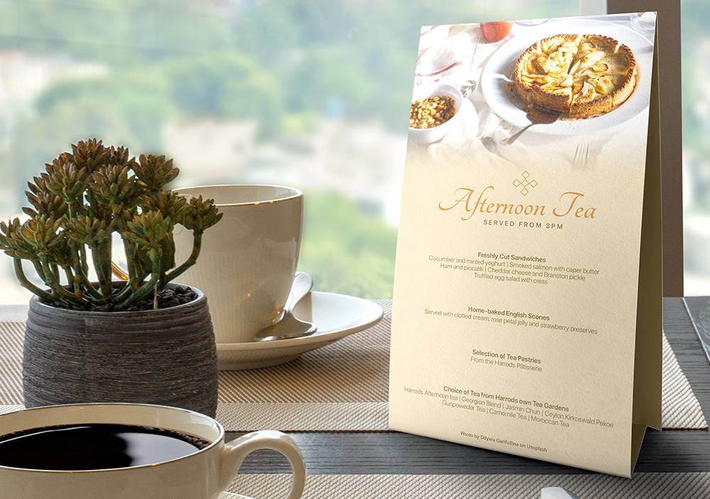 free table tent card mockup