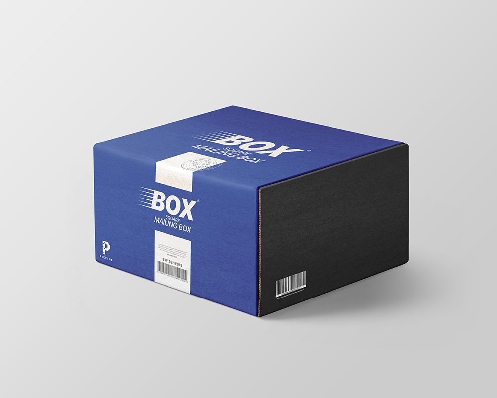 Free Square Mailing Box Mockup