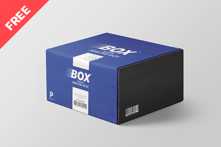 Free Square Mailing Box Mockup