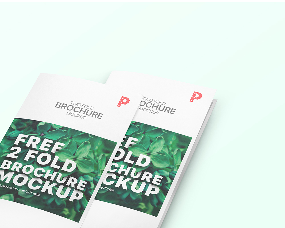 Free 2 Fold Brochure Mockup