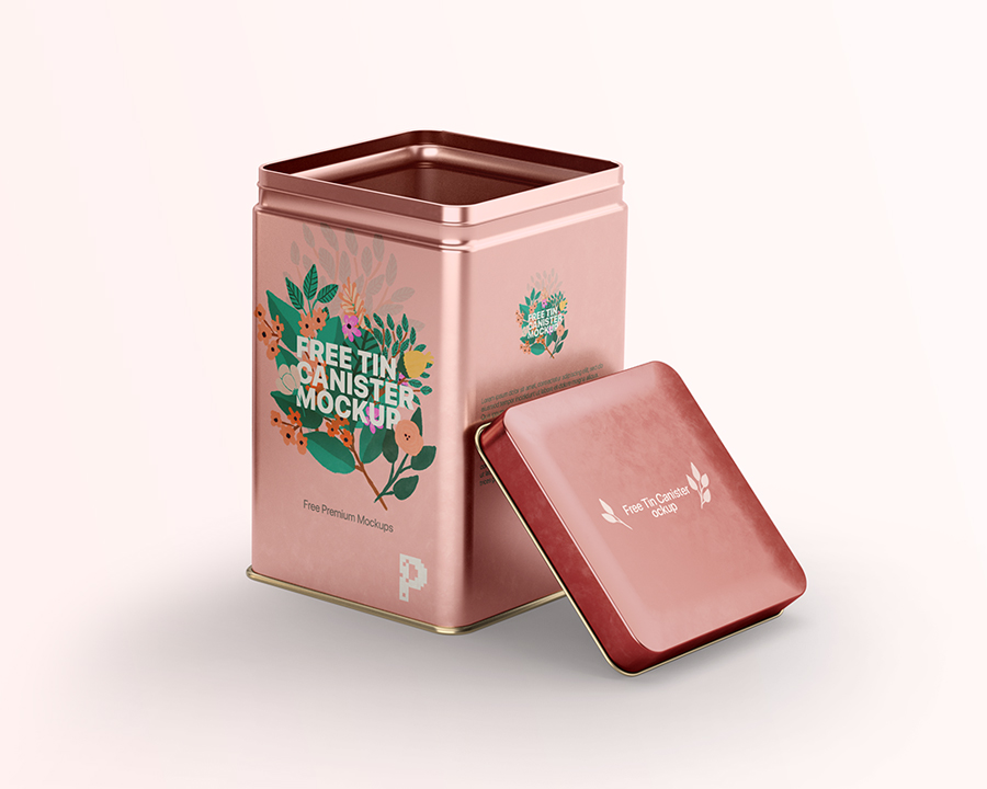Free Tin Canister Mockup