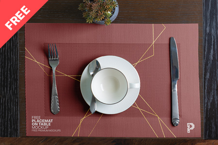 Free Placemat on Table Mockup
