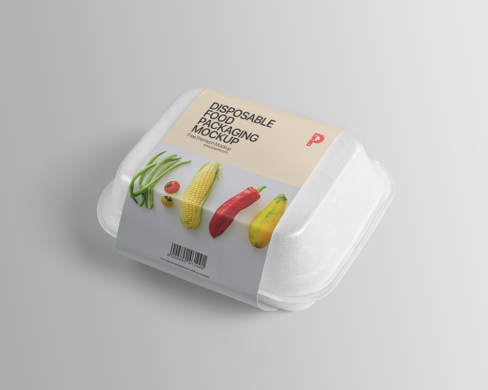 Free Disposable Food Packaging Mockup