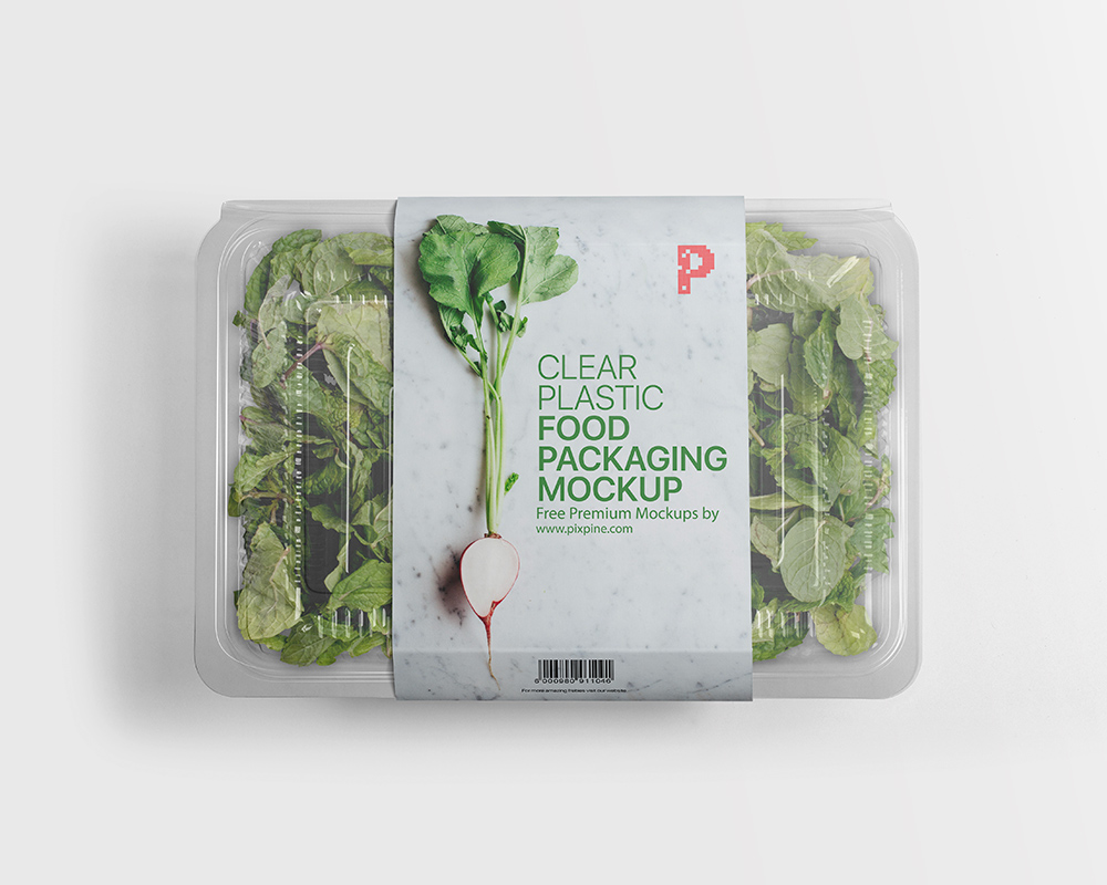 Free Clear Plastic Food Packaging Mockup