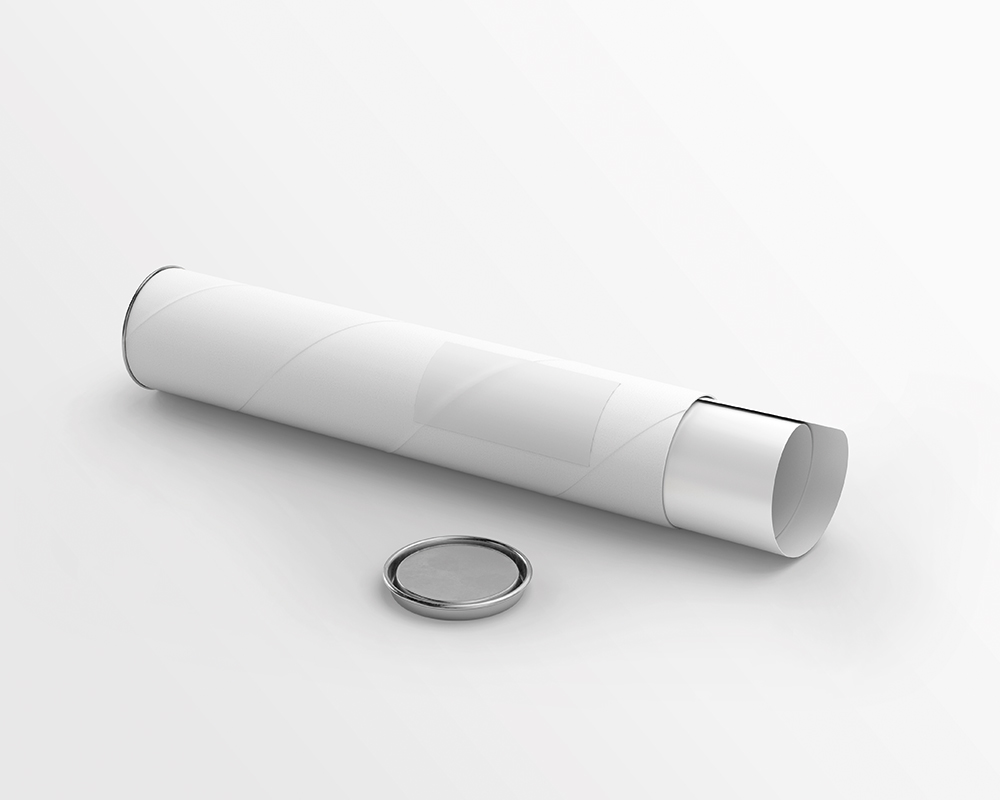 Free Cardboard Tube with Poster Mockup