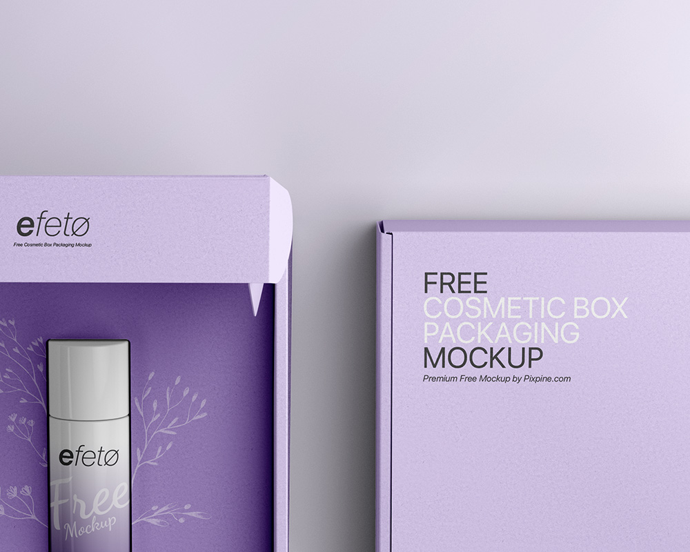Free Cosmetic Box Packaging Mockup