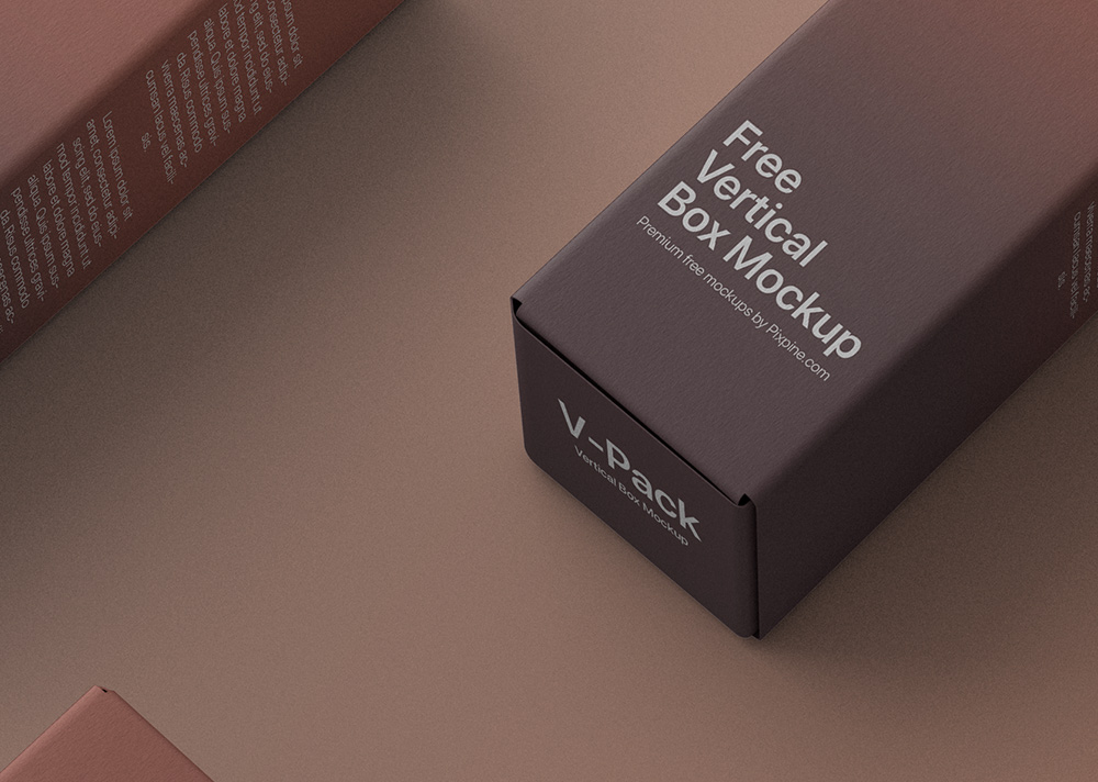 Free Vertical Box Mockup