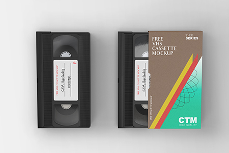 Free VHS Cassette Mockup