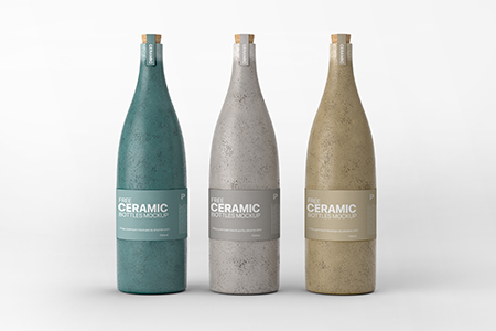 Free Ceramic Bottles Mockup