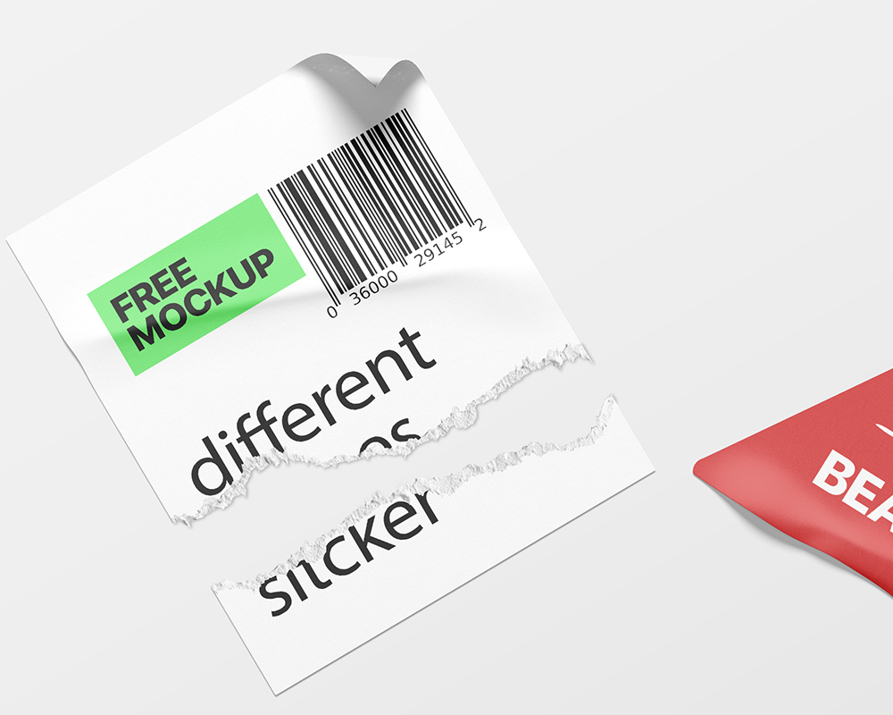 Free Different Shapes Sticker Mockup