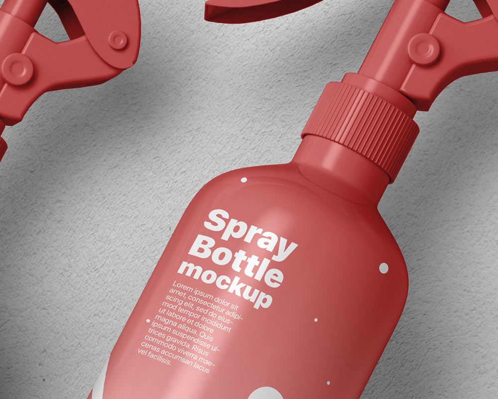 Free Spray Bottles Mockup