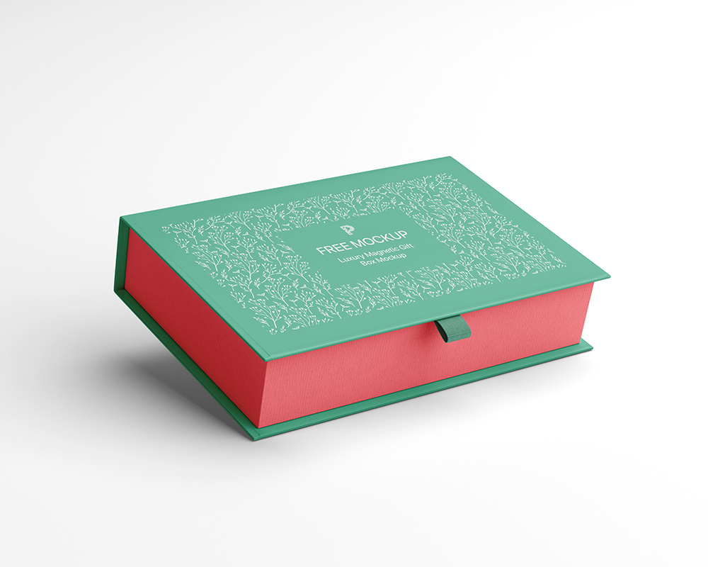 Free Luxury Magnetic Gift Box Mockup