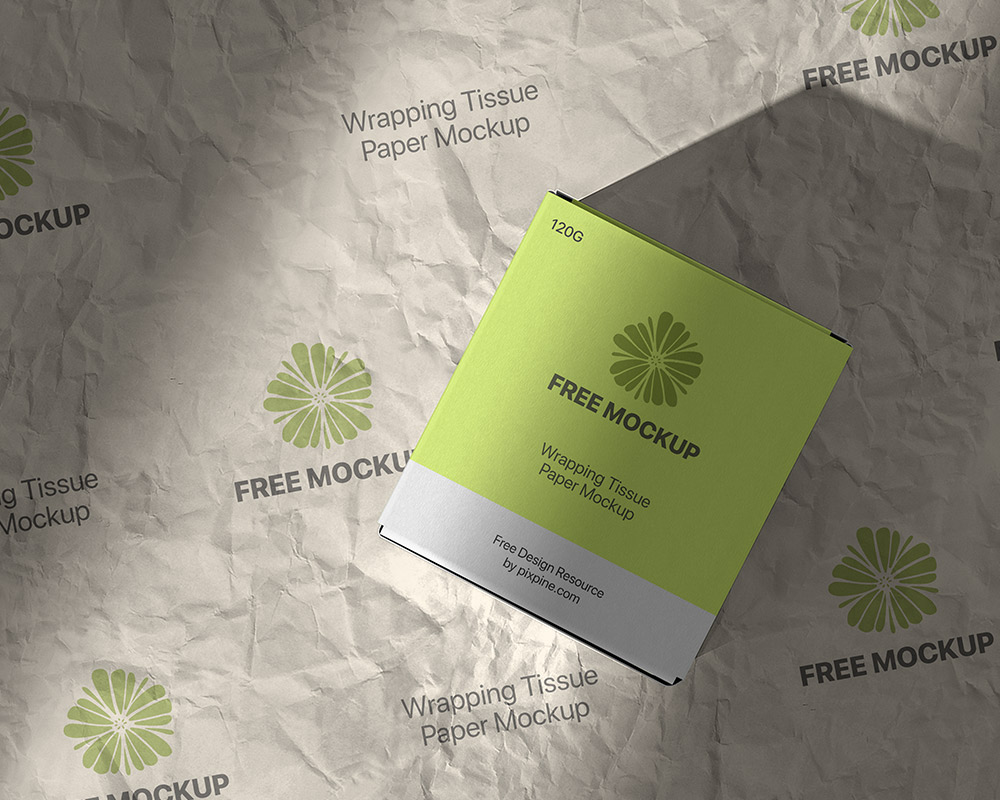 Free Gift Wrapping Tissue Paper Mockup
