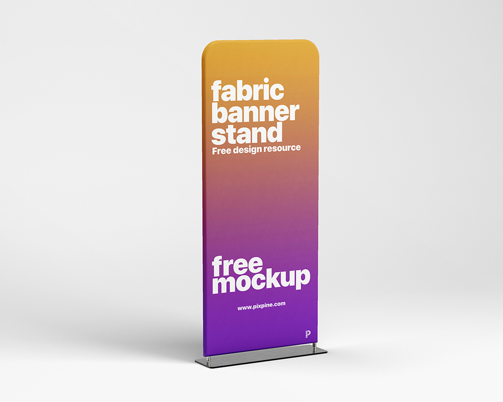 Free Fabric Banner Stand Mockup