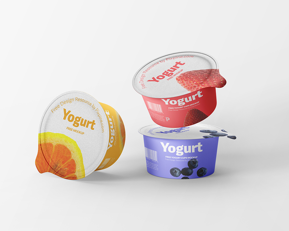 Free Yogurt Cups Mockup