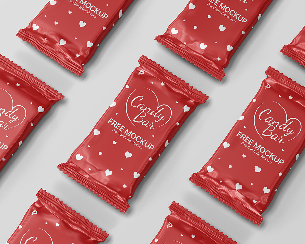 Free Isometric Candy Bar Packaging Mockup
