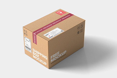 Free Shipping Box Mockup