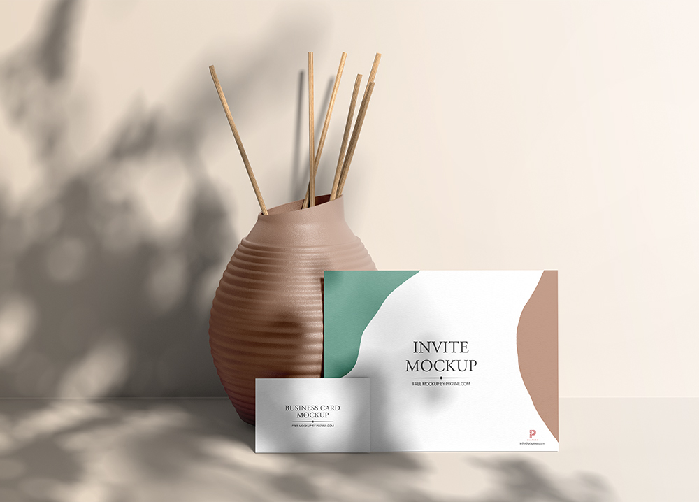 Free Business Card and Invite Mockup