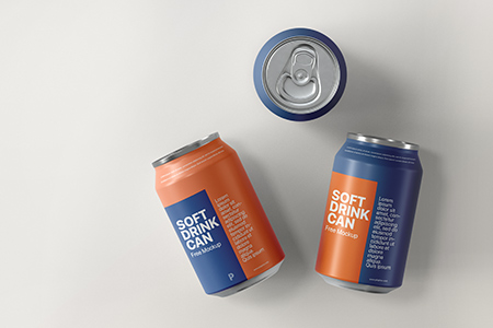 Free Soft Drink Can Mockup