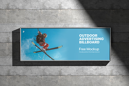 Free Outdoor Advertising Billboard PSD Mockup