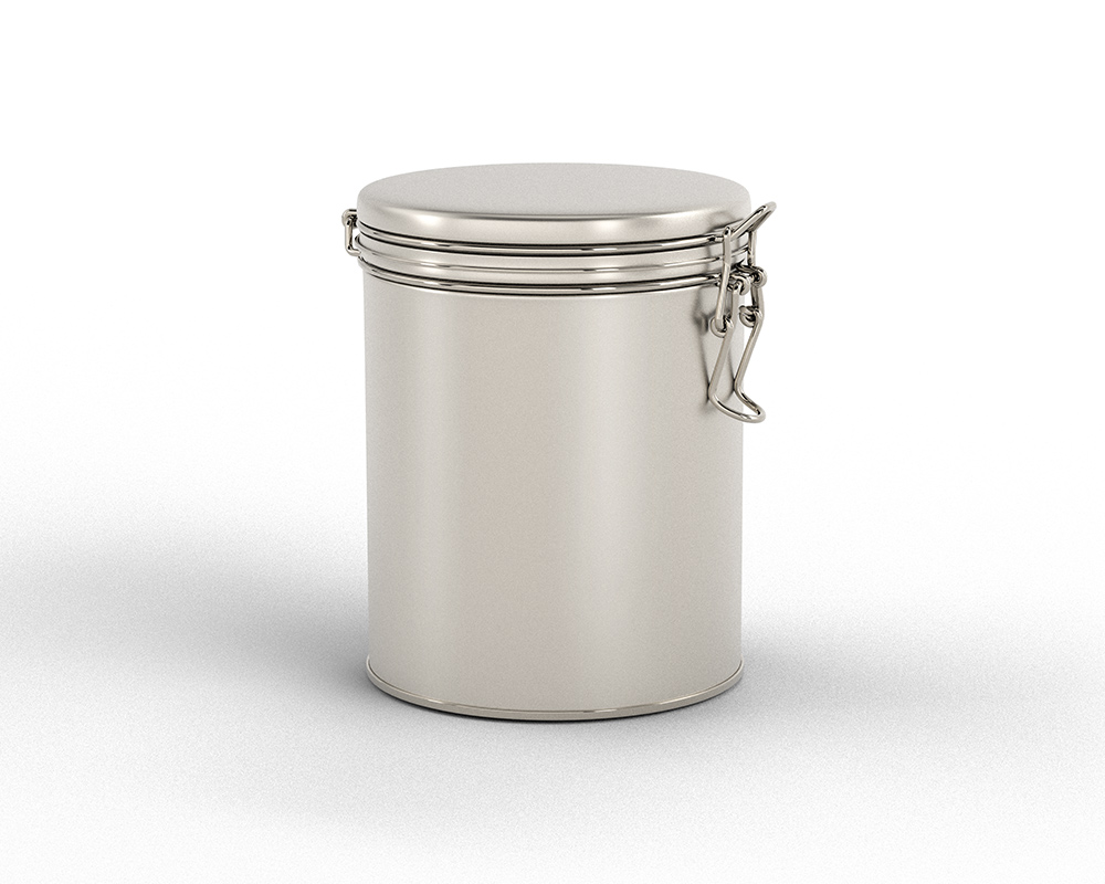 Free Tin Jar with Metal Clamp Mockup
