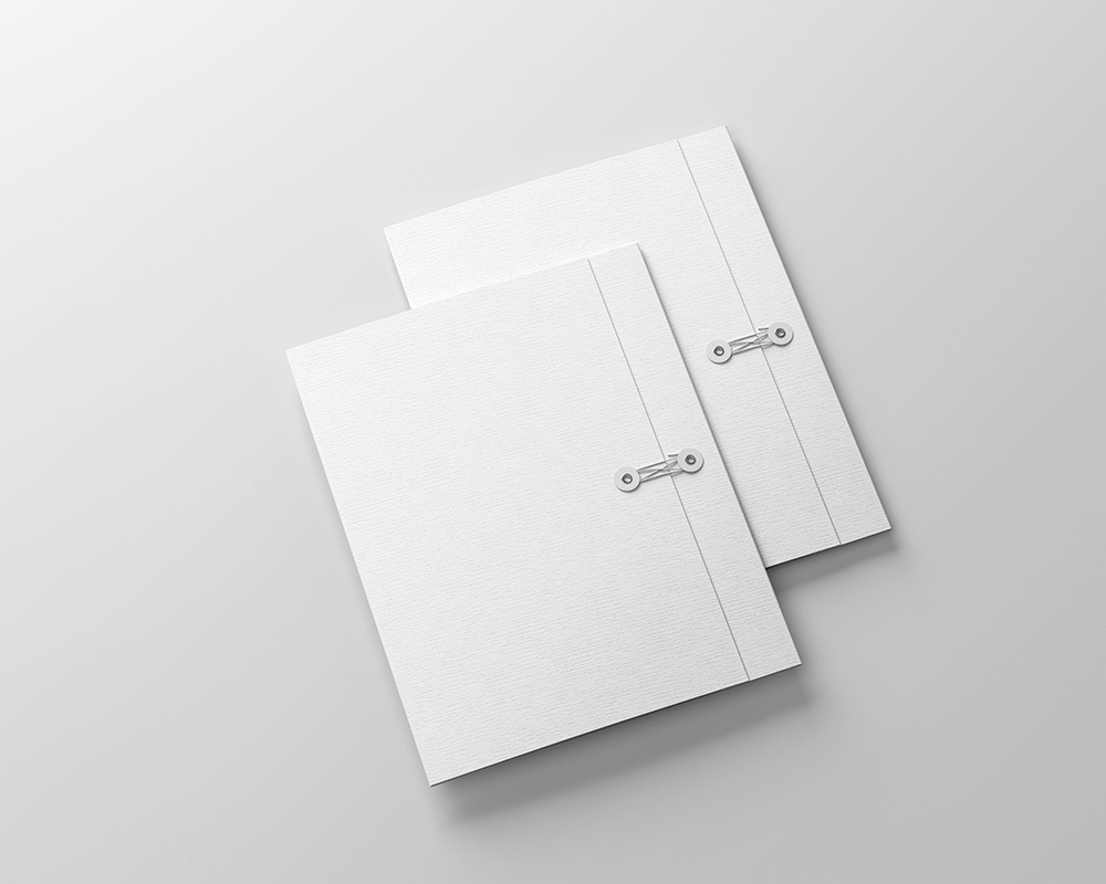 Free Paper Folder with String Mockup