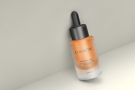 Free Frosted Cosmetic Dropper Bottle Mockup