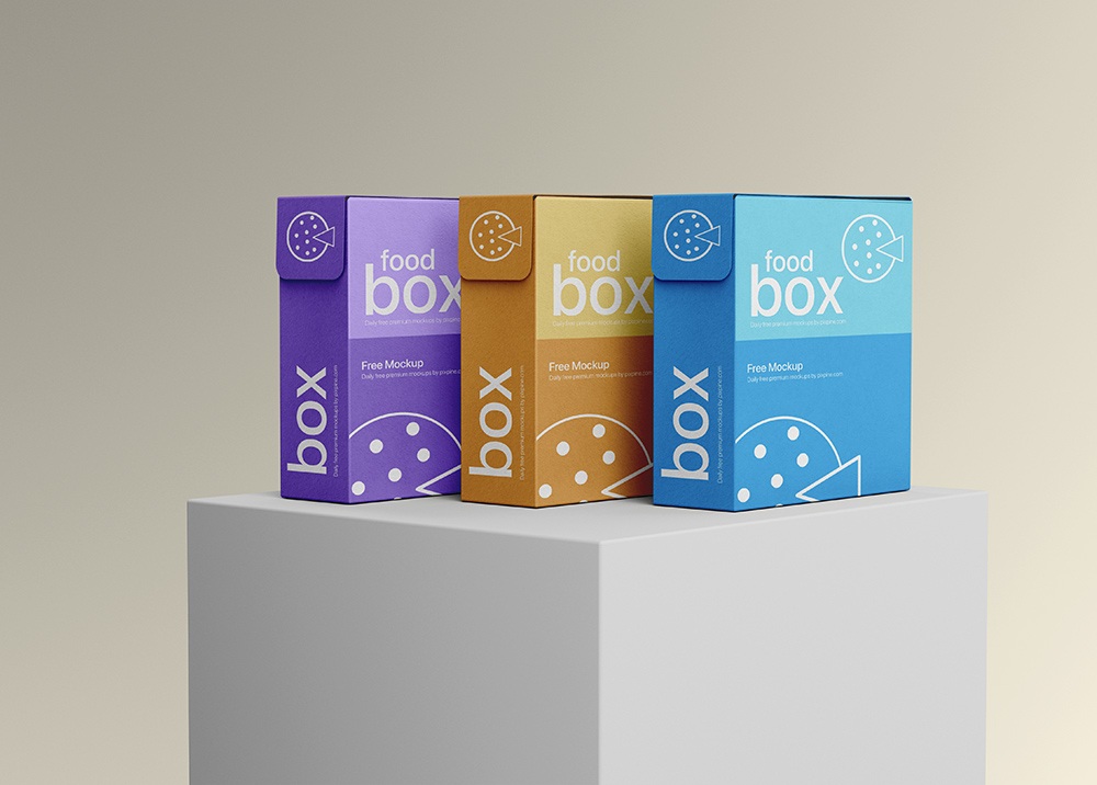 Free Food Packaging Box Mockup