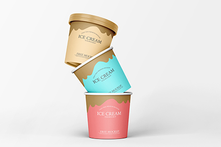 Free Ice Cream Paper Tub Mockup
