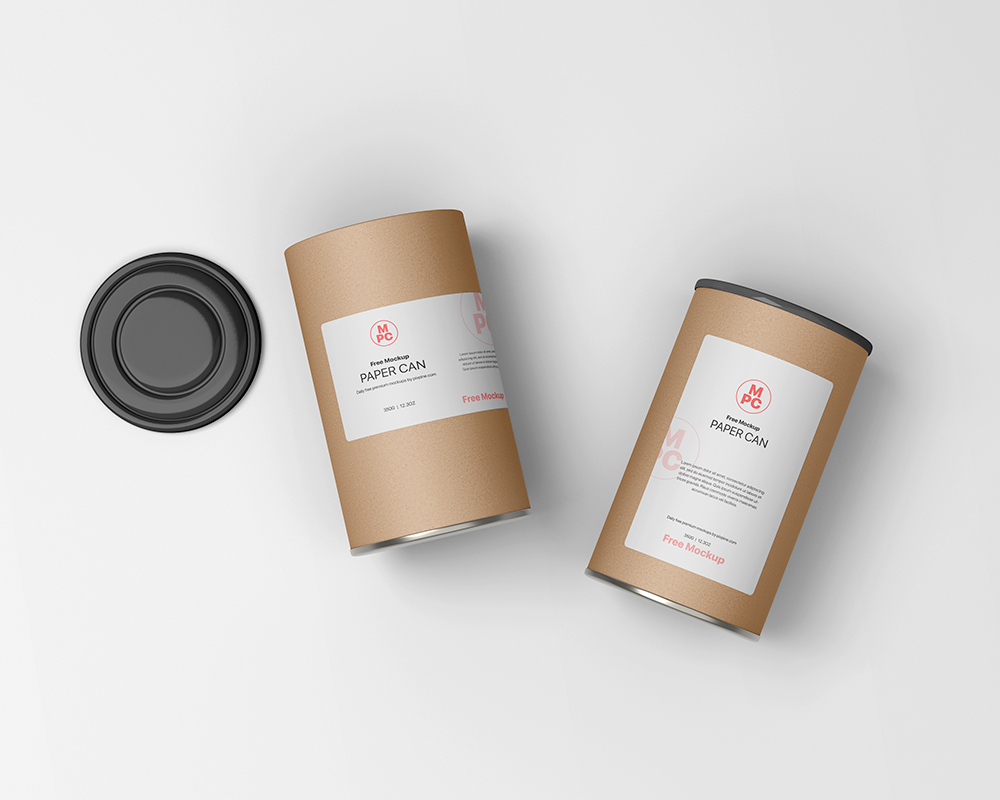 Free Paper Can Mockup