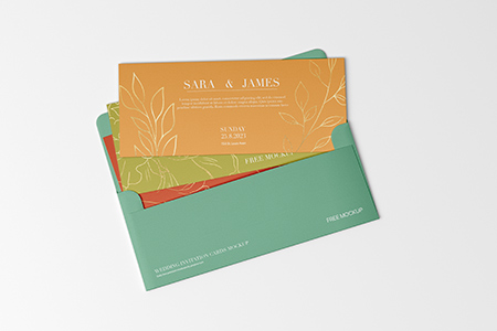 Free Simple Wedding Invitation Cards Mockup