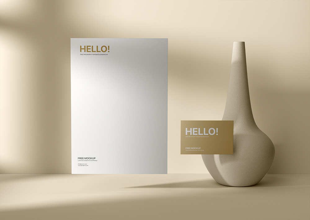 Free Letterhead and Business Card Mockup