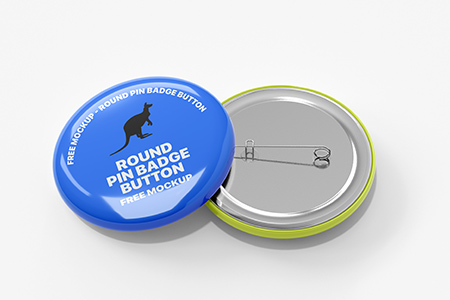 Free Round Pin Badge Button Mockup